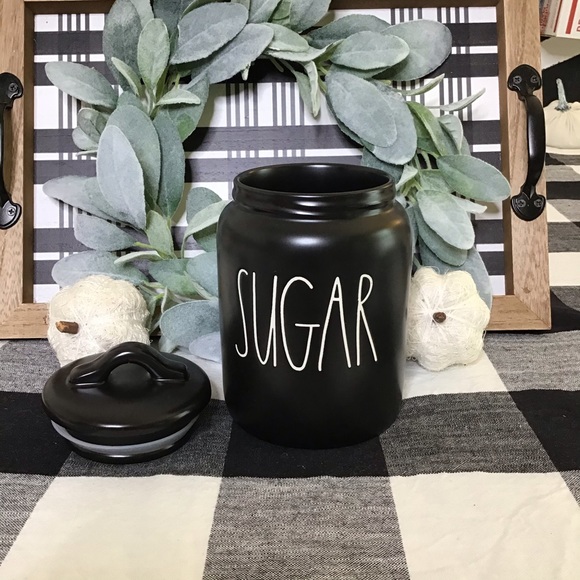 NWT🖤Rae Dunn Farmhouse Black “SUGAR” Canister - Picture 3 of 9